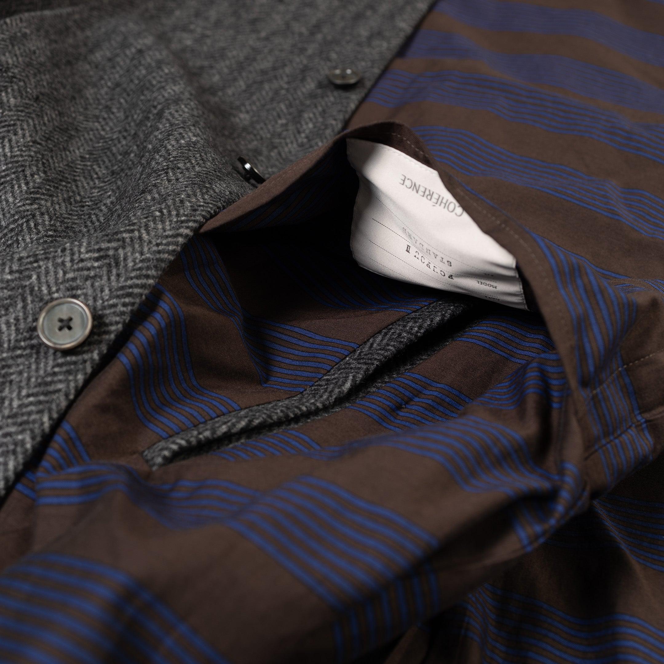 Coherence FouFou II Chevron Tweed Jersey Grey-coat-Clutch Cafe