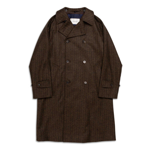 Coherence FouFou II Coat Tweed Jersey Chevron Brown-coat-Clutch Cafe