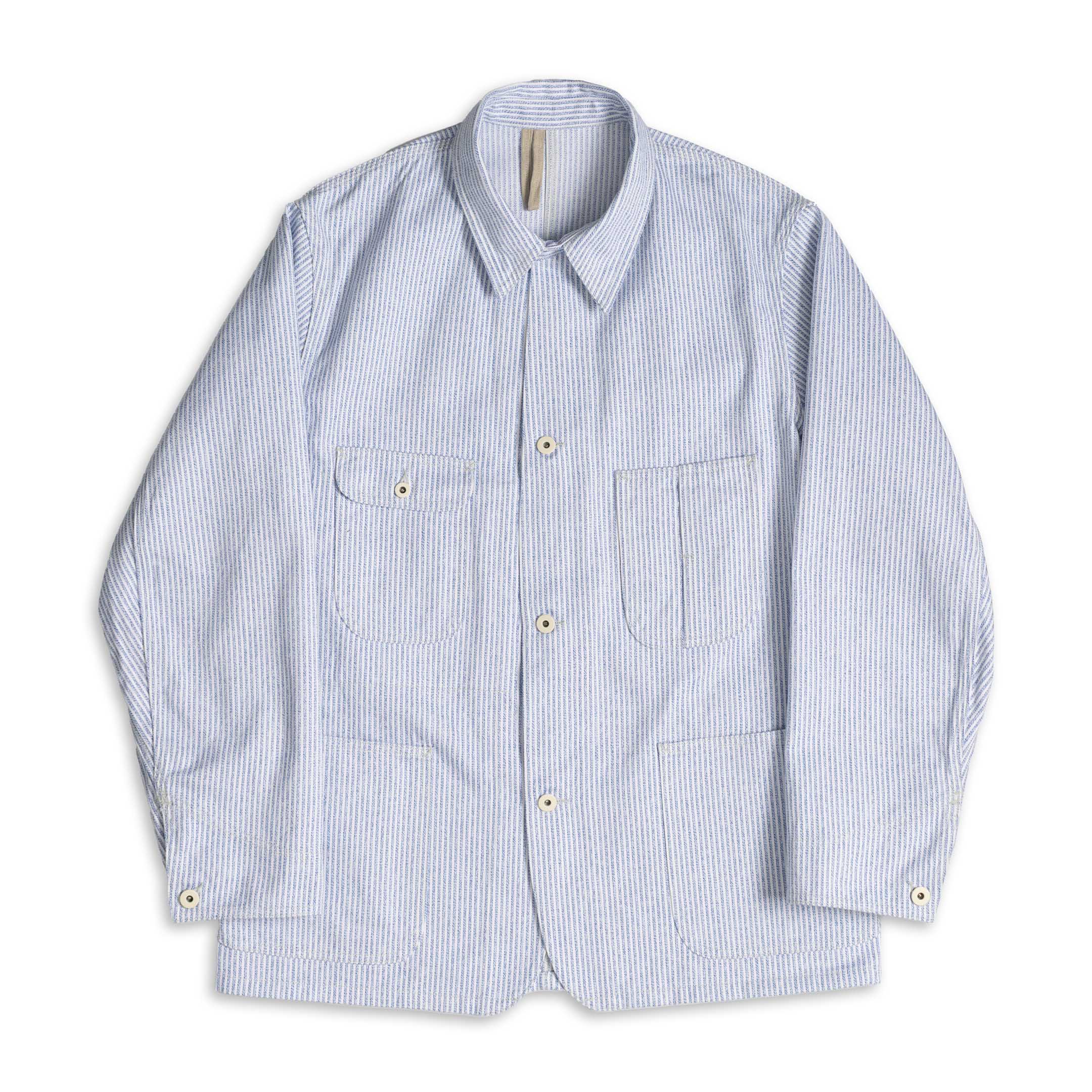 Coherence Jackson Jaspe Striped Twill Blue Stripe-Jacket-Clutch Cafe