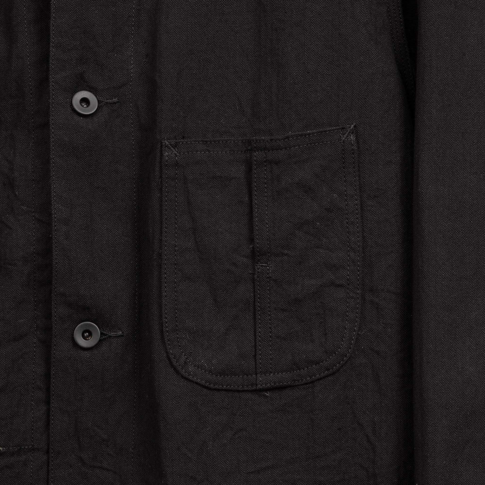 Coherence Jackson Linen/Cotton Chevron Black-Jacket-Clutch Cafe
