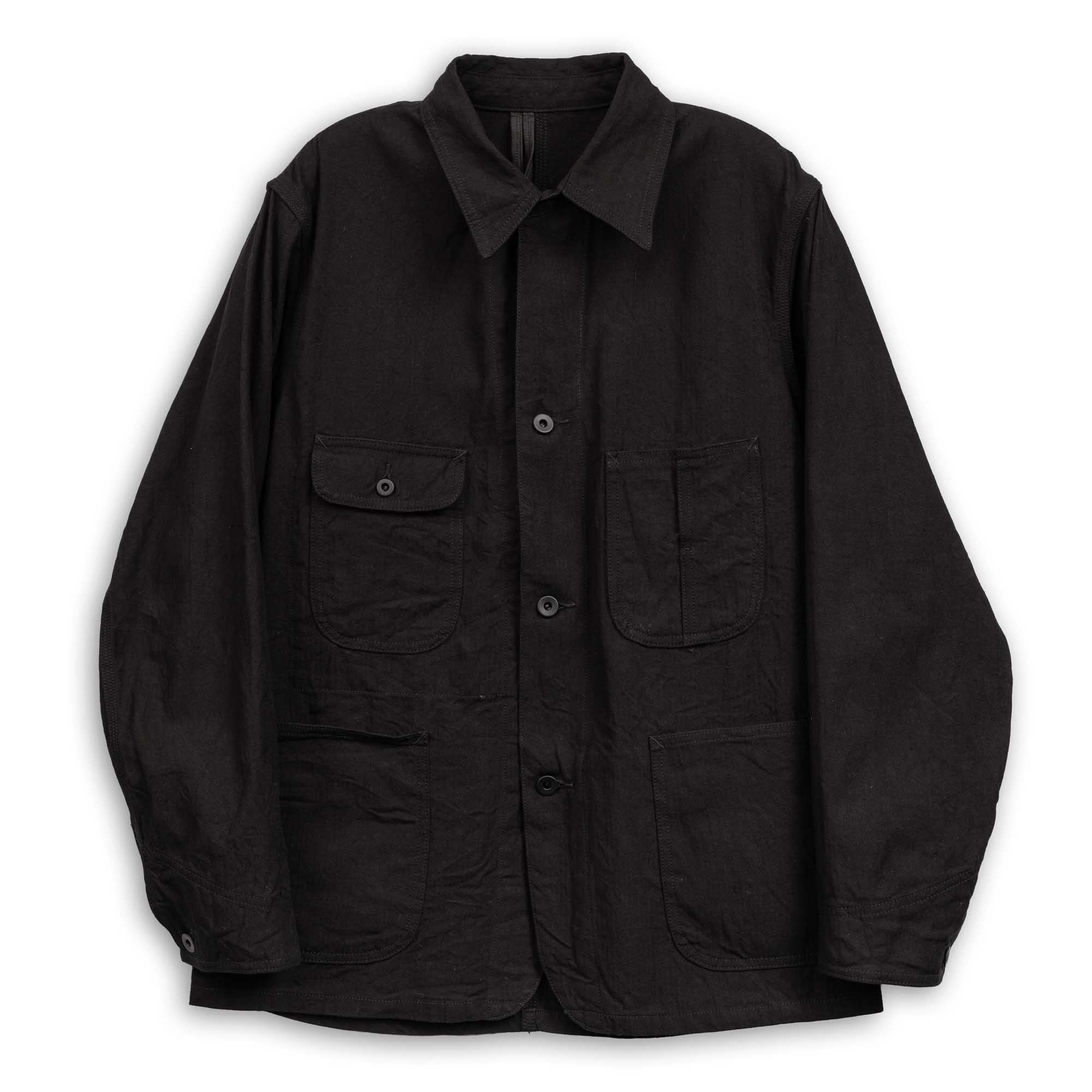 Coherence Jackson Linen/Cotton Chevron Black-Jacket-Clutch Cafe
