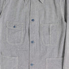 Coherence Jackson Linen/Cotton Chevron Blue-Jacket-Clutch Cafe