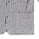 Coherence Jackson Linen/Cotton Chevron Blue-Jacket-Clutch Cafe