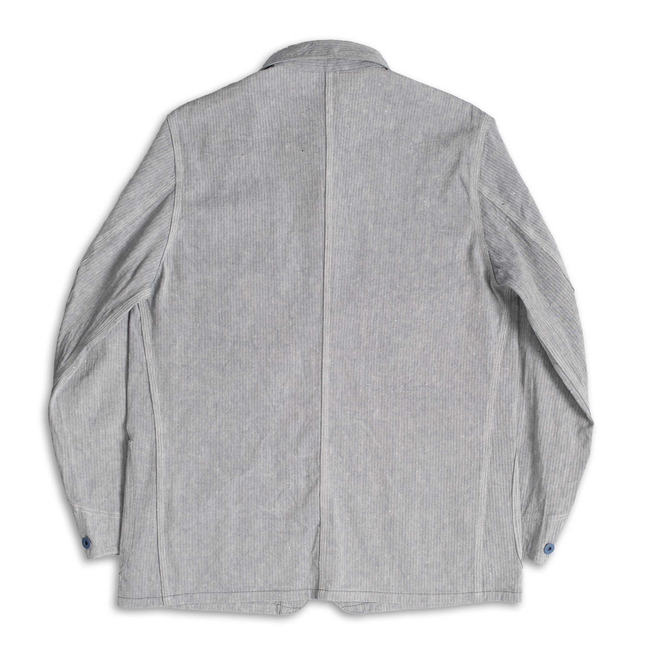 Coherence Jackson Linen/Cotton Chevron Blue-Jacket-Clutch Cafe