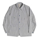 Coherence Jackson Linen/Cotton Chevron Blue-Jacket-Clutch Cafe