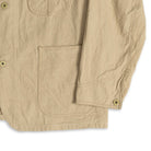 Coherence Jackson Linen/Cotton Chevron Ivory-Jacket-Clutch Cafe