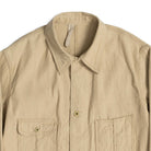 Coherence Jackson Linen/Cotton Chevron Ivory-Jacket-Clutch Cafe