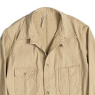 Coherence Jackson Linen/Cotton Chevron Ivory-Jacket-Clutch Cafe