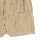 Coherence Jackson Linen/Cotton Chevron Ivory-Jacket-Clutch Cafe