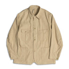 Coherence Jackson Linen/Cotton Chevron Ivory-Jacket-Clutch Cafe