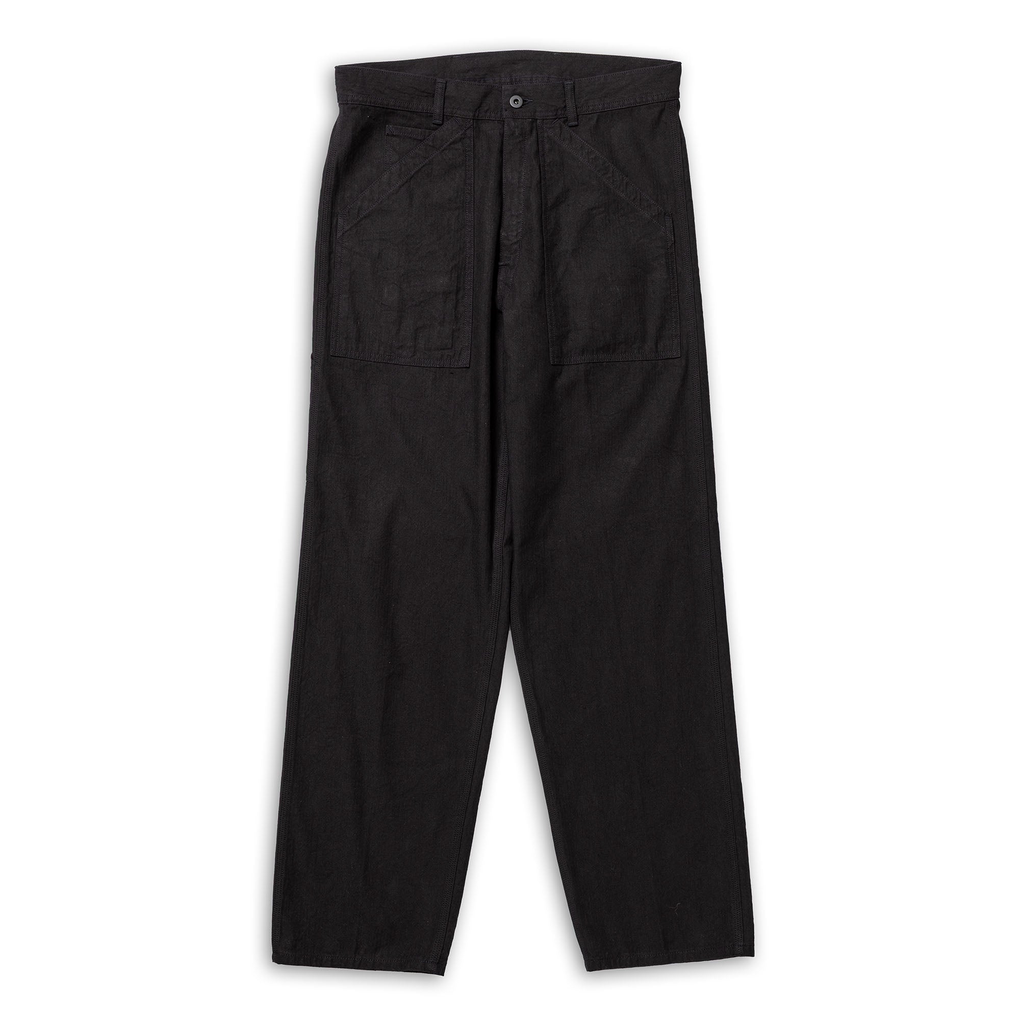 Coherence Paul Trousers Linen/Cotton Chevron Black-Trousers-Clutch Cafe