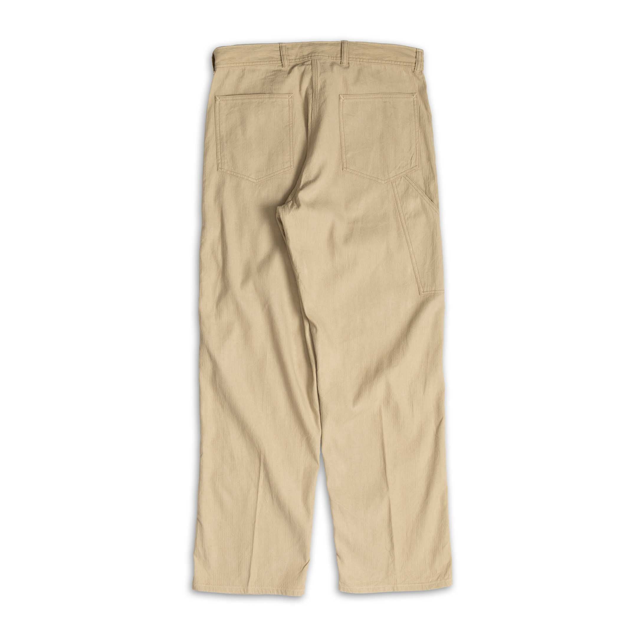 Coherence Paul Trousers Linen/Cotton Chevron Ivory-Trousers-Clutch Cafe