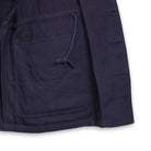 Coherence Robert Wool/Linen/Mohair D.Blue-Coat-Clutch Cafe