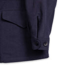 Coherence Robert Wool/Linen/Mohair D.Blue-Coat-Clutch Cafe
