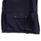 Coherence Robert Wool/Linen/Mohair D.Blue-Coat-Clutch Cafe
