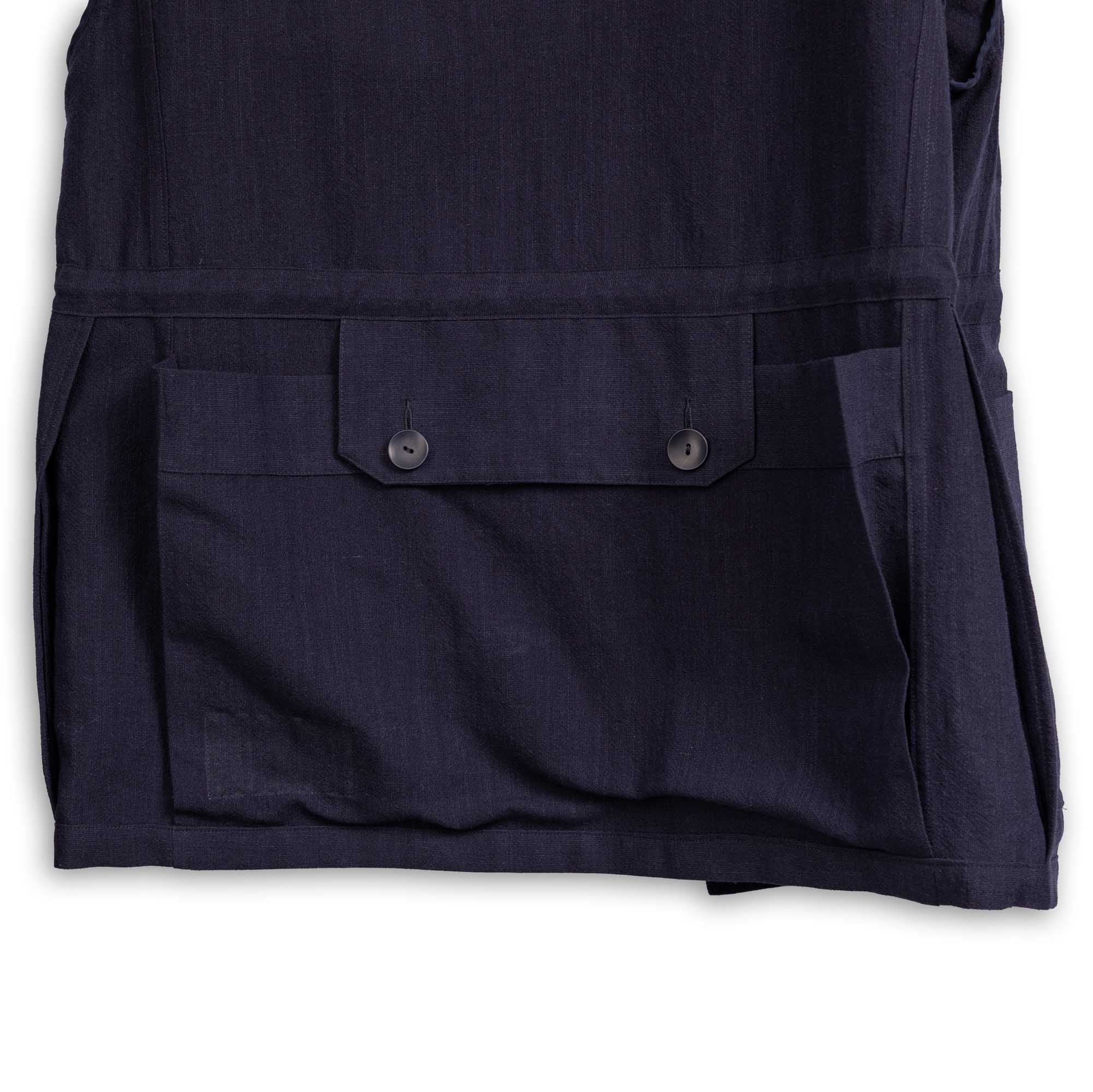 Coherence Robert Wool/Linen/Mohair D.Blue-Coat-Clutch Cafe