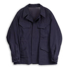 Coherence Robert Wool/Linen/Mohair D.Blue-Coat-Clutch Cafe