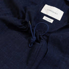 Coherence Robert Wool/Linen/Mohair Ripple D.Blue-Coat-Clutch Cafe