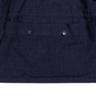 Coherence Robert Wool/Linen/Mohair Ripple D.Blue-Coat-Clutch Cafe