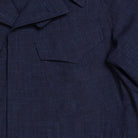 Coherence Robert Wool/Linen/Mohair Ripple D.Blue-Coat-Clutch Cafe