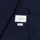 Coherence Robert Wool/Linen/Mohair Ripple D.Blue-Coat-Clutch Cafe