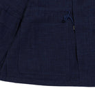 Coherence Robert Wool/Linen/Mohair Ripple D.Blue-Coat-Clutch Cafe