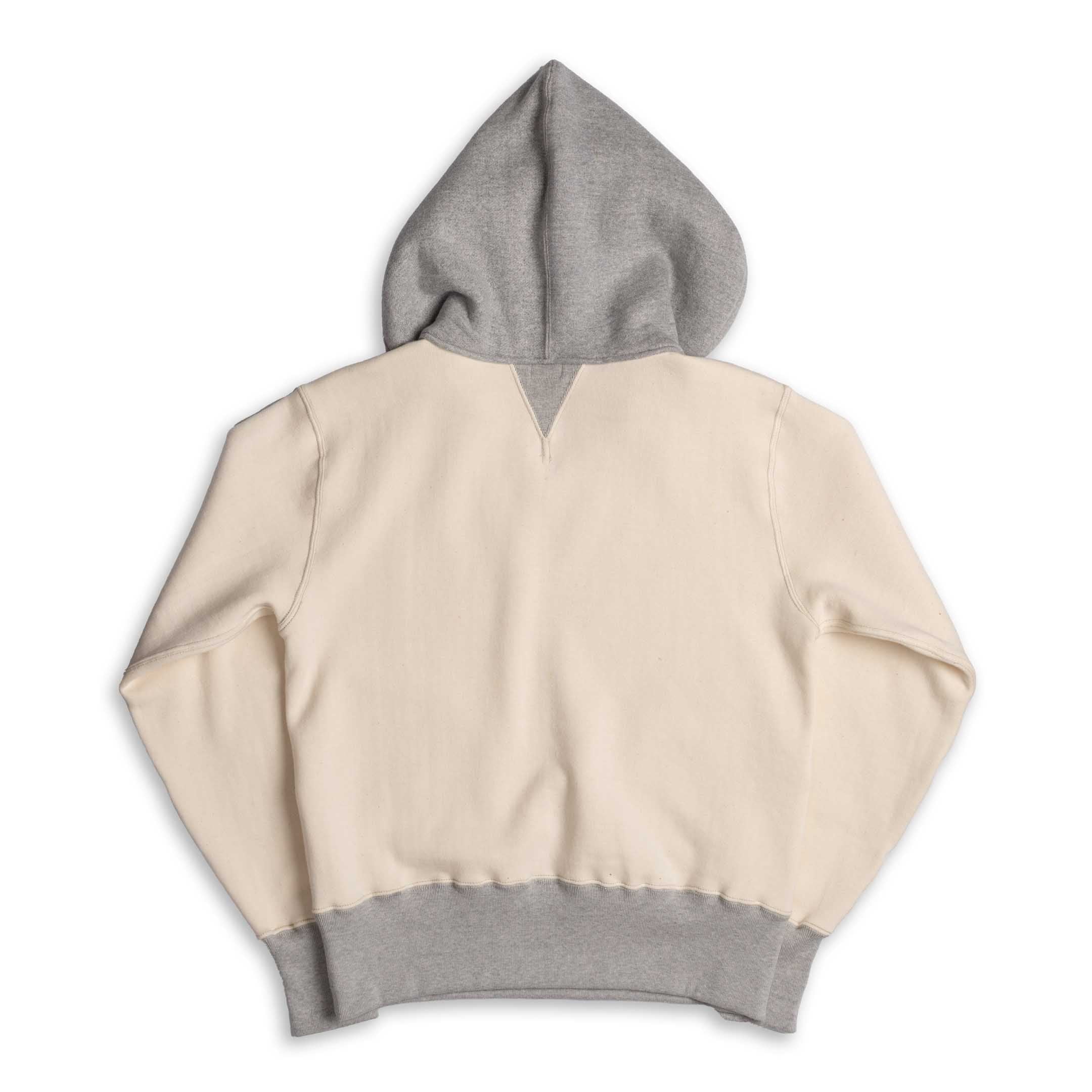 Cushman Lot. 26383 Boxing Pocket Sweat Parka Cream/Mix Grey-Hooded Sweatshirt-Clutch Cafe