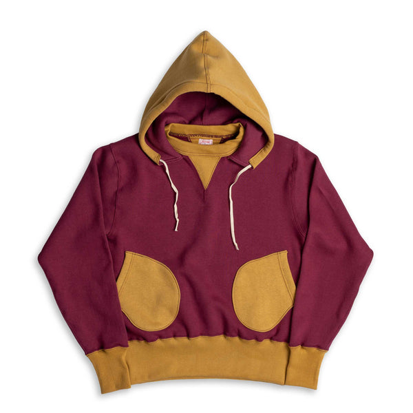 Cushman Lot. 26383 Boxing Pocket Sweat Parka Wine/Gold-Hooded Sweatshirt-Clutch Cafe
