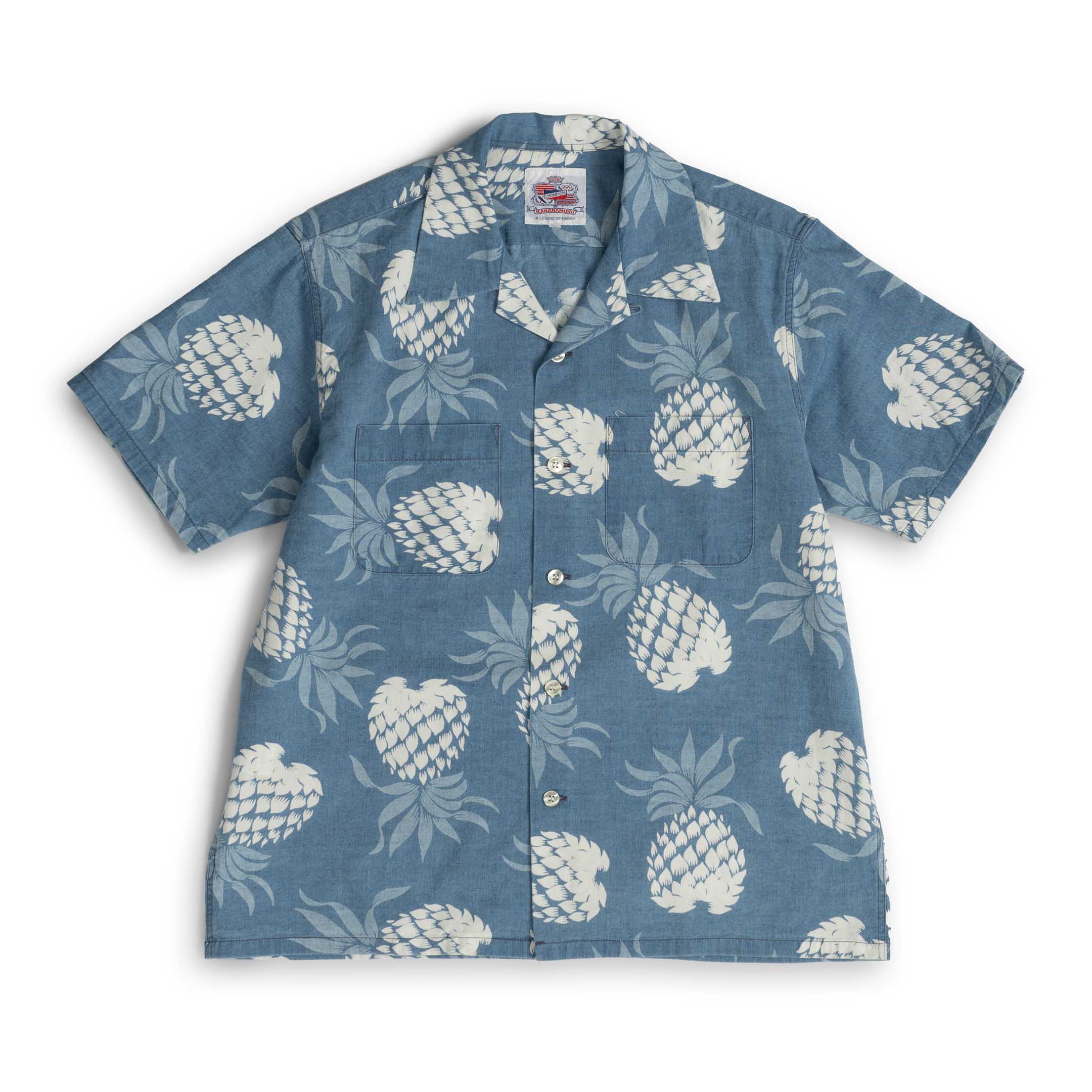 Duke Kahanamoku S/S Dukes Pineapple Hawaiian Shirt Blue-Shirt-Clutch Cafe