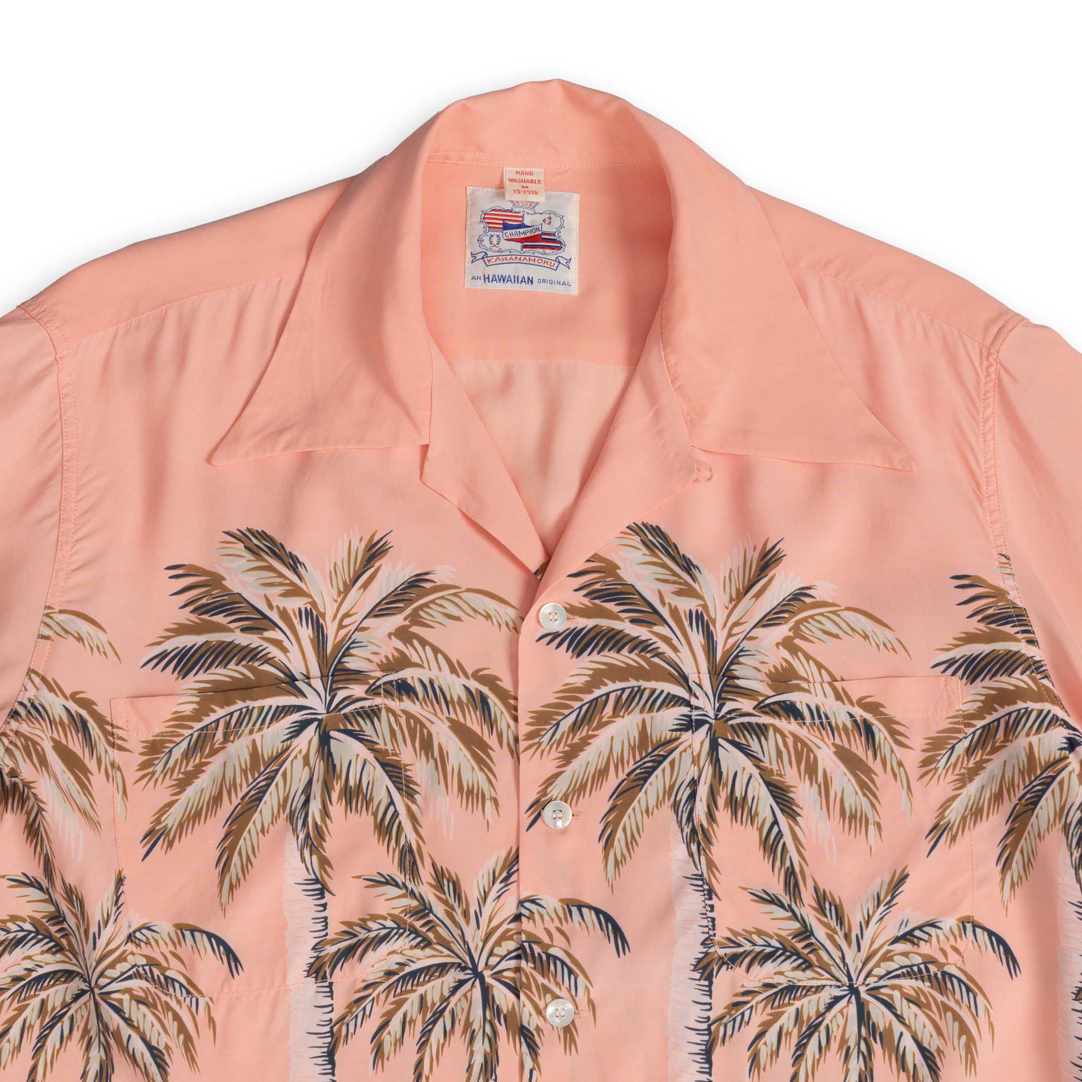 Duke Kahanamoku S/S Palm Tree Hawaiian Shirt Pink-Shirt-Clutch Cafe