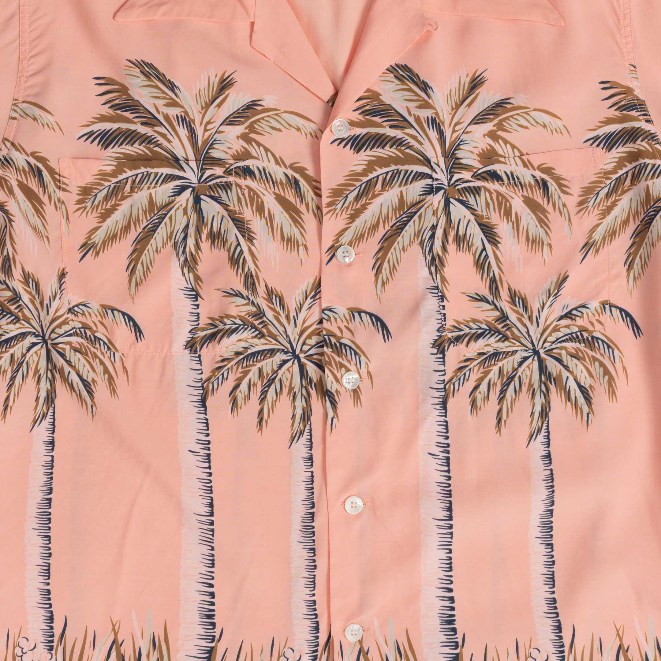 Duke Kahanamoku S/S Palm Tree Hawaiian Shirt Pink-Shirt-Clutch Cafe
