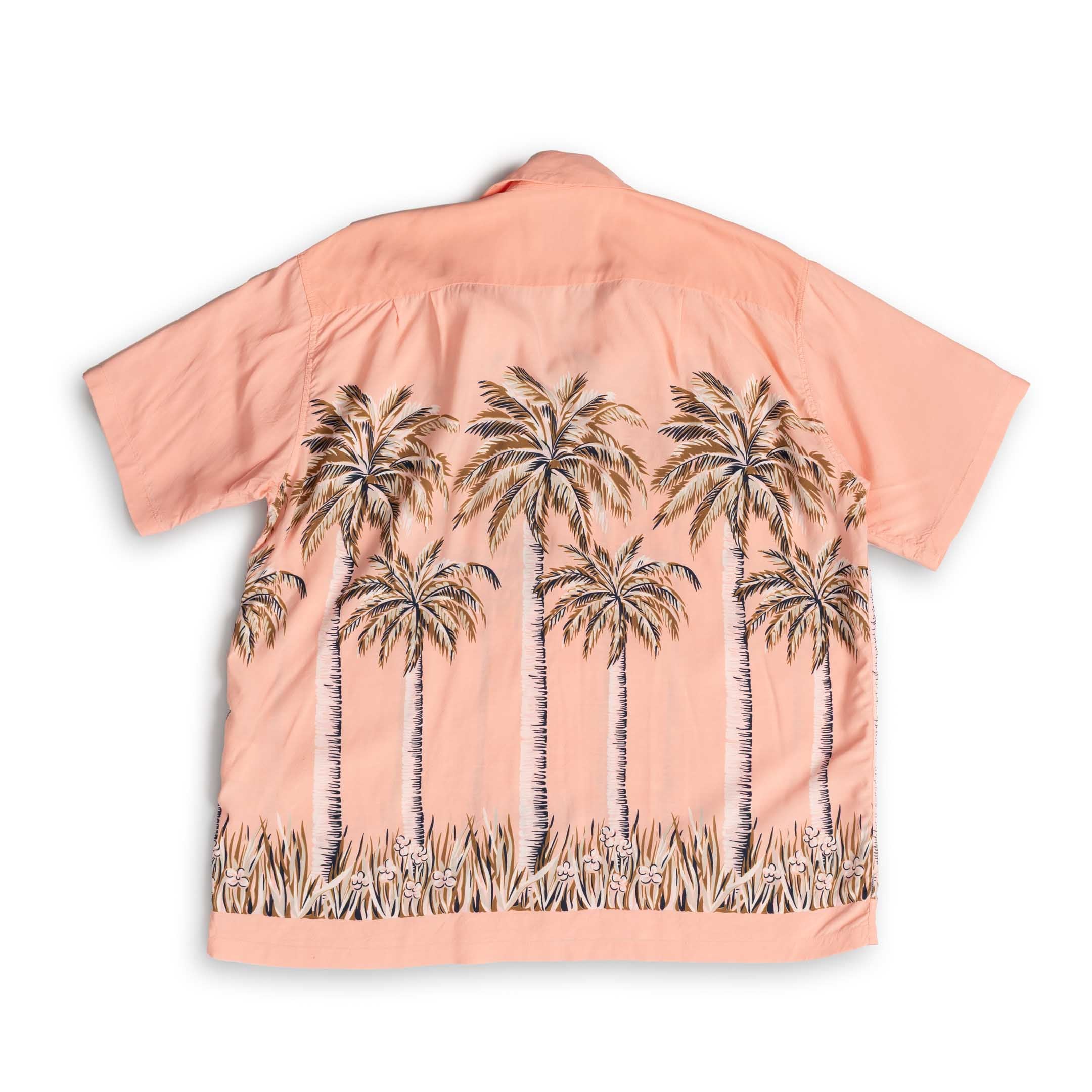 Duke Kahanamoku S/S Palm Tree Hawaiian Shirt Pink-Shirt-Clutch Cafe