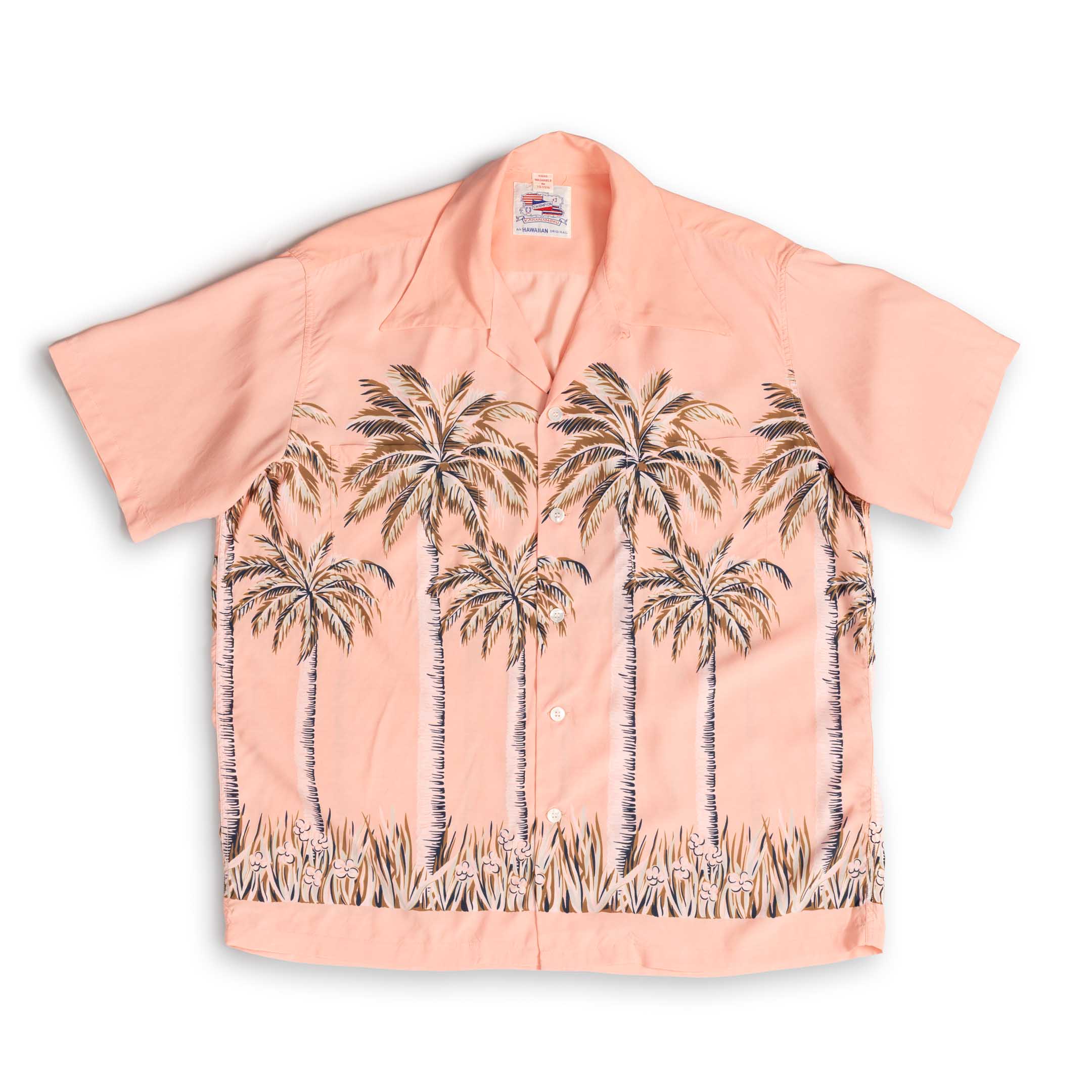 Duke Kahanamoku S/S Palm Tree Hawaiian Shirt Pink-Shirt-Clutch Cafe