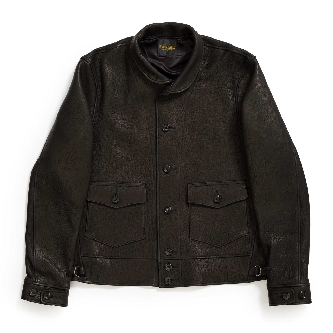 Fine Creek Leathers 'Joseph' Deerskin Leather Jacket Black-Leather Jacket-Clutch Cafe