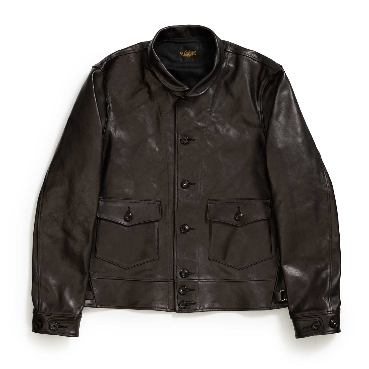 Fine Creek Leathers 'Joseph' Horsehide Leather Jacket Black-Leather Jacket-Clutch Cafe