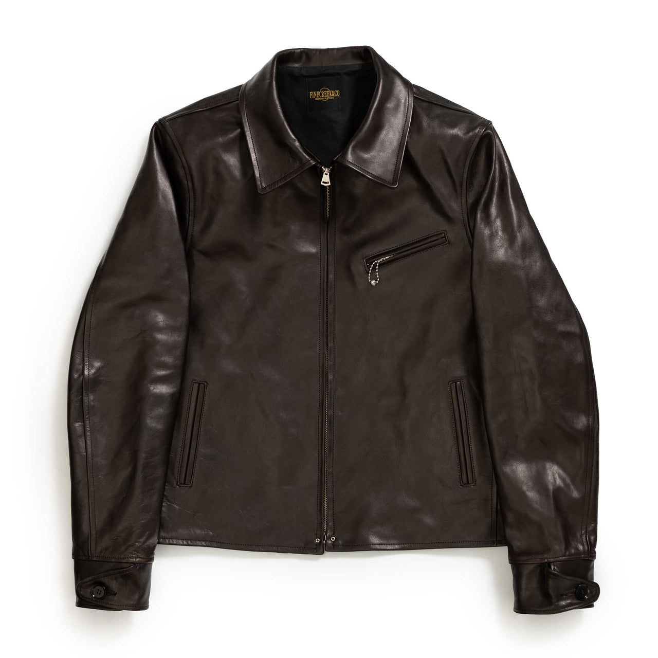 Fine Creek Leathers 'Top Field' Horsehide Leather Jacket Black-Leather Jacket-Clutch Cafe