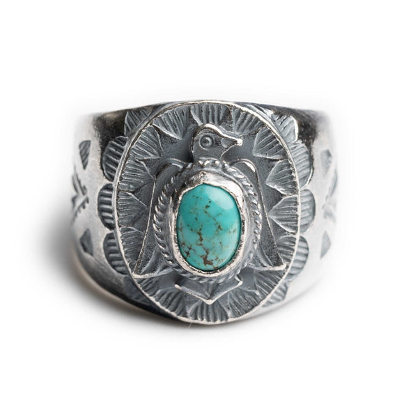 First Arrow's R-135 VFSW Turquoise Stamp Ring-Ring-Clutch Cafe