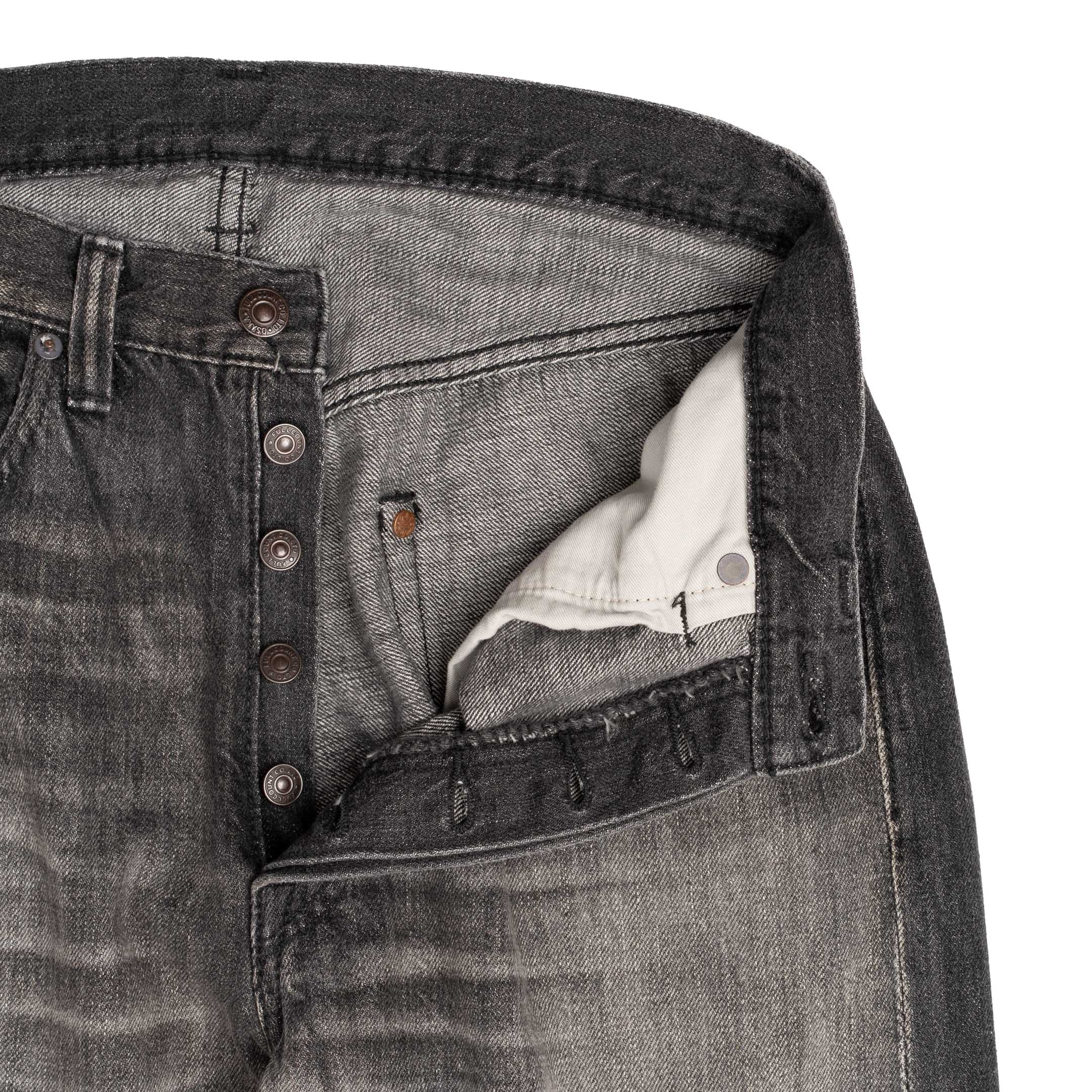 Full Count 0105 'Super Smooth' Dartford Jean Black-Jean-Clutch Cafe-selvage denim-selfedge denim