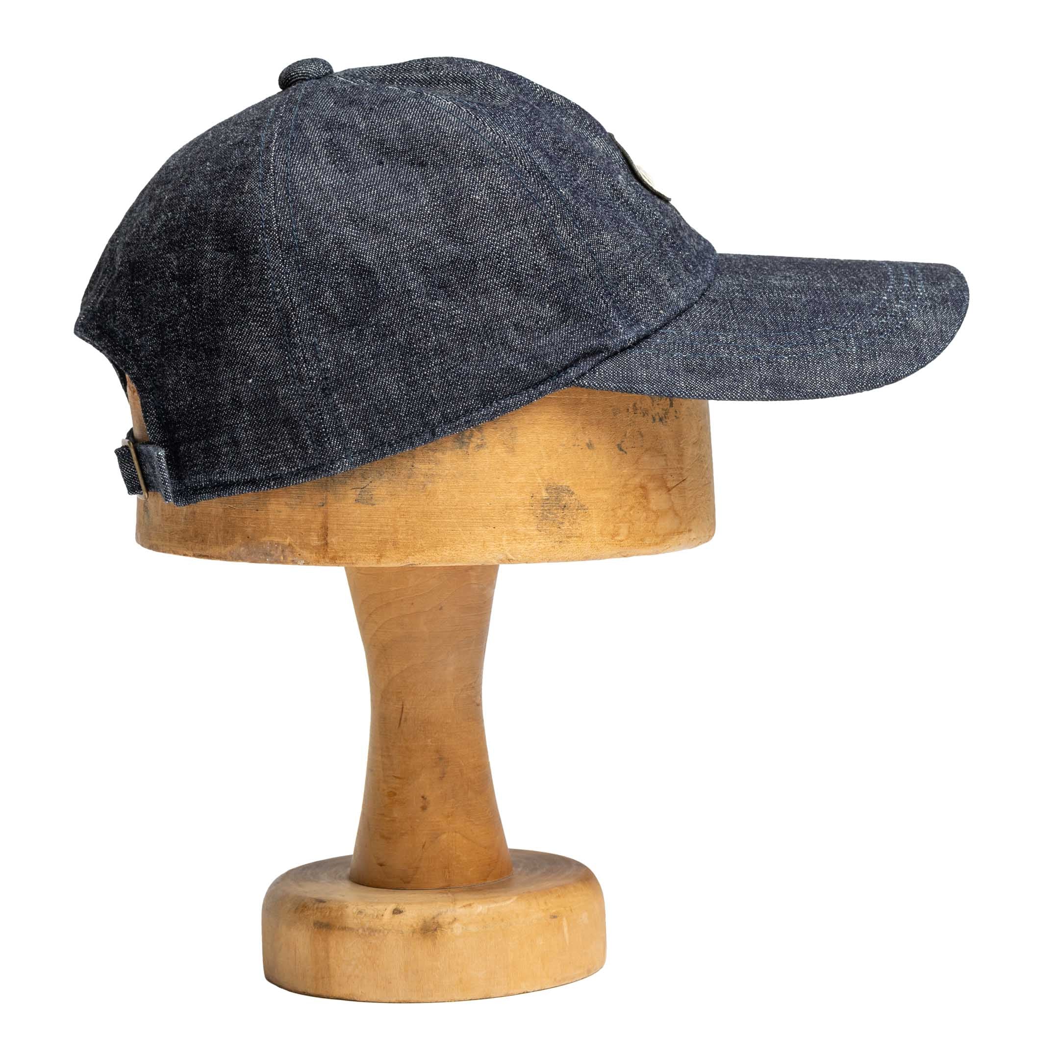 Full Count Black Denim Baseball Cap Indigo Blue-Baseball Cap-Clutch Cafe