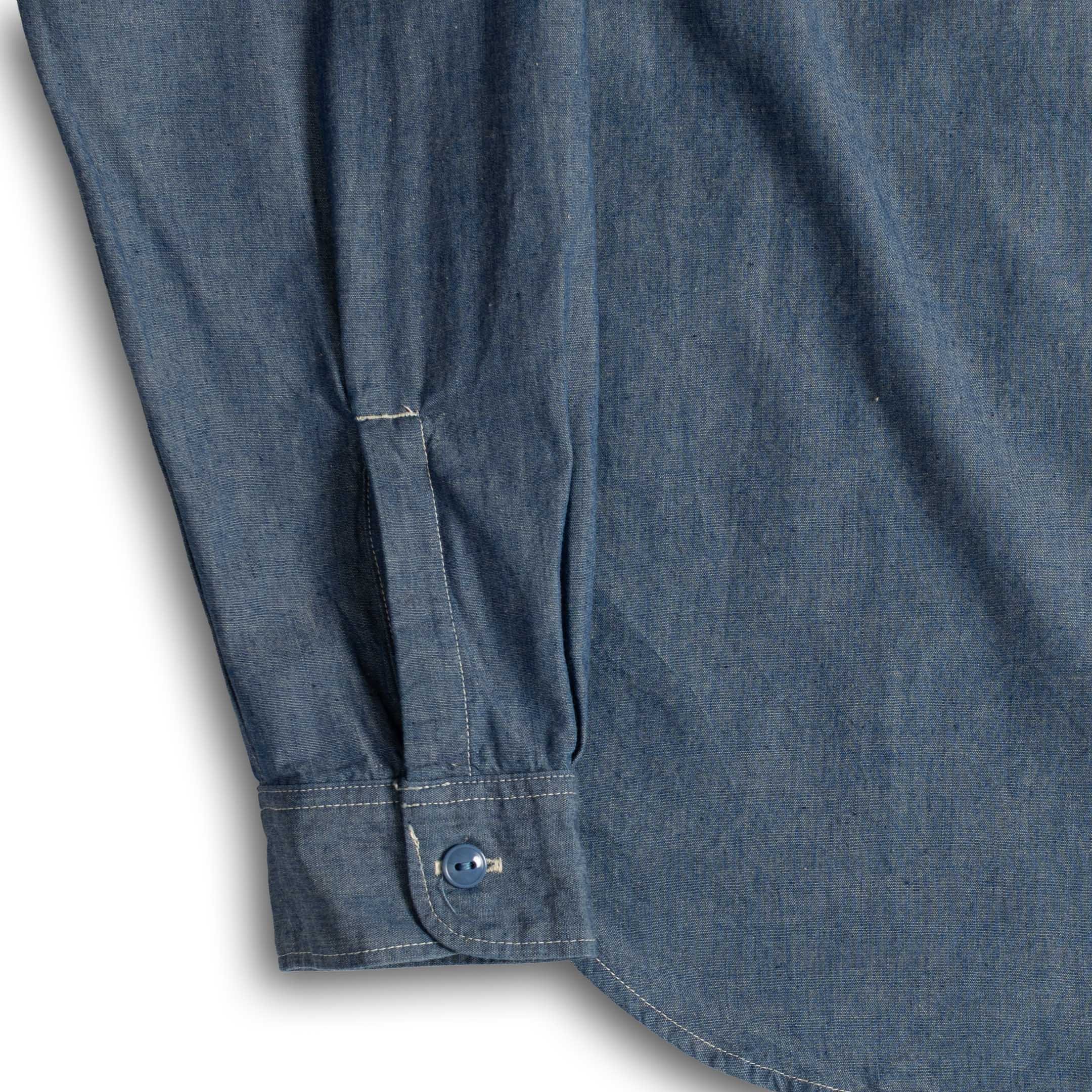 Full Count Chambray Shirt Blue-Shirt-Clutch Cafe