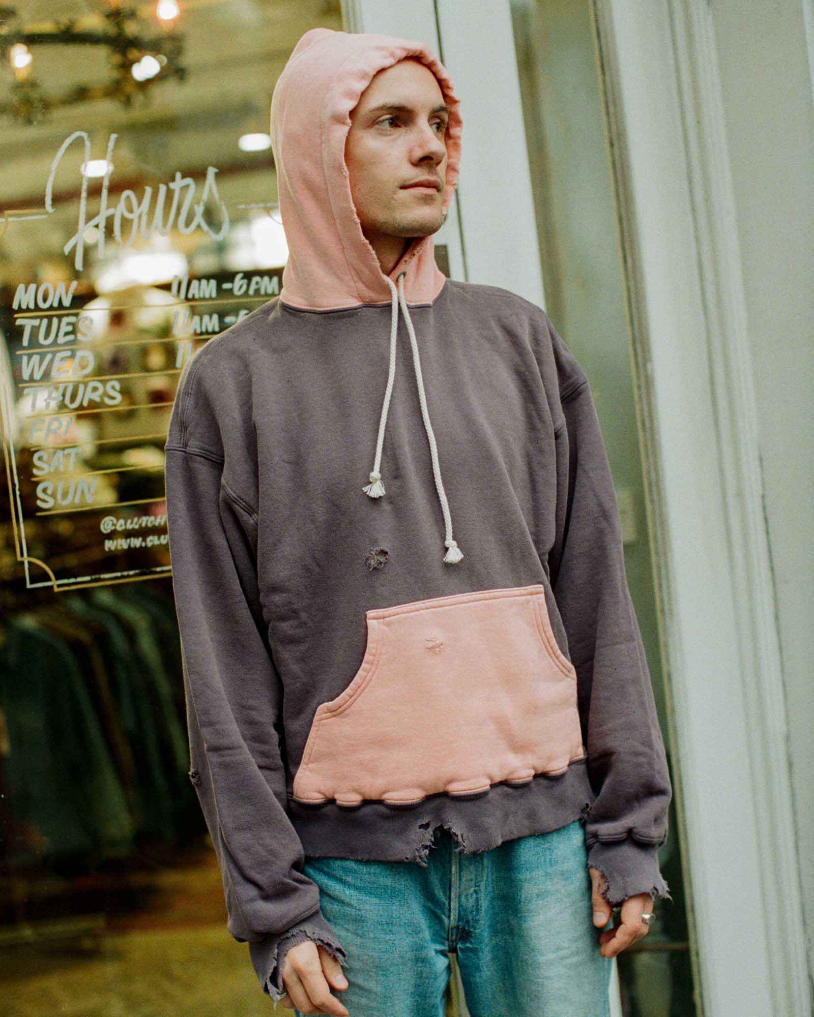 Full Count Double Face Hooded Sweatshirt VF Grey/Egg-Hooded Sweatshirt-Clutch Cafe