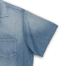 Full Count Open Collar Shirt S/S Denim Indigo-Shirt-Clutch Cafe