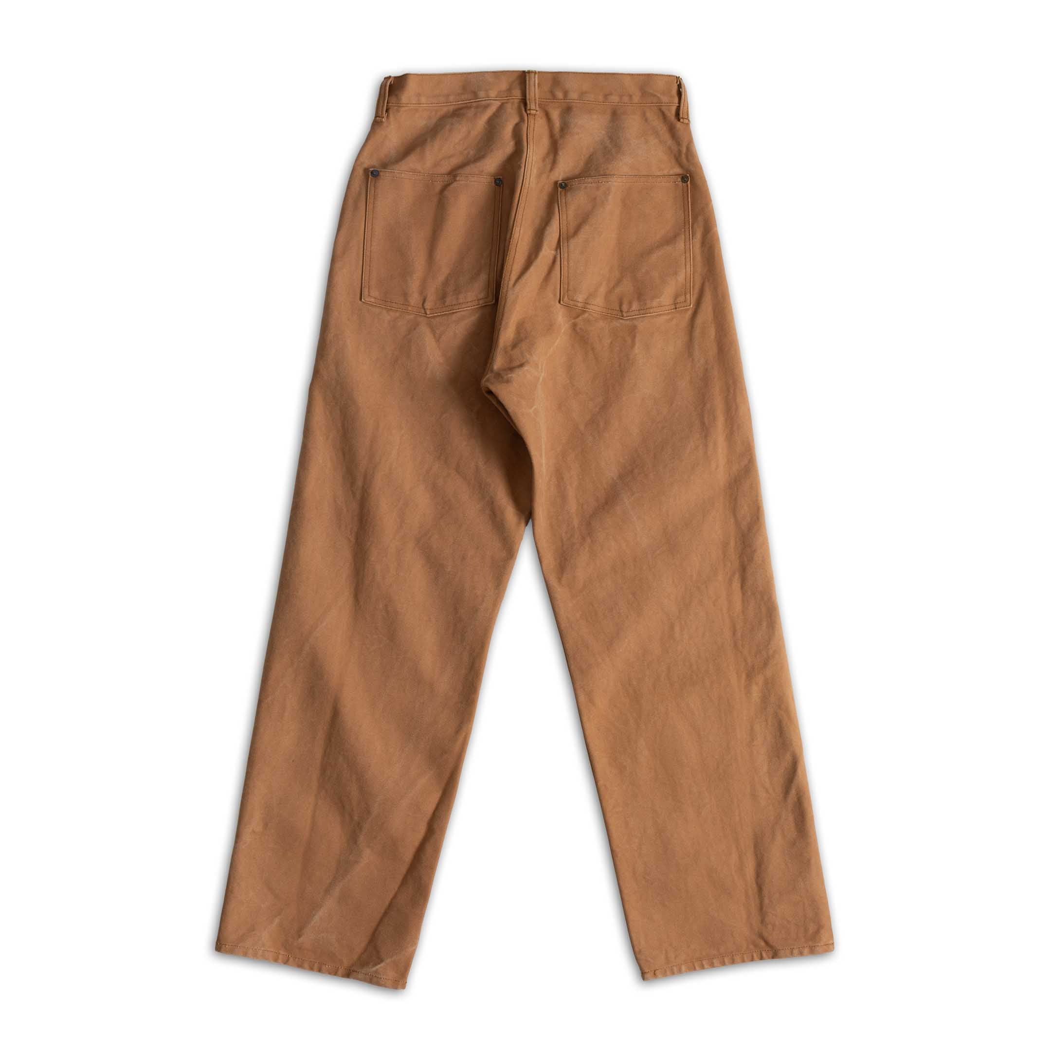 Full Count Persimmon Tannin Dye Heavy Duck Work Pant Brown-Trousers-Clutch Cafe