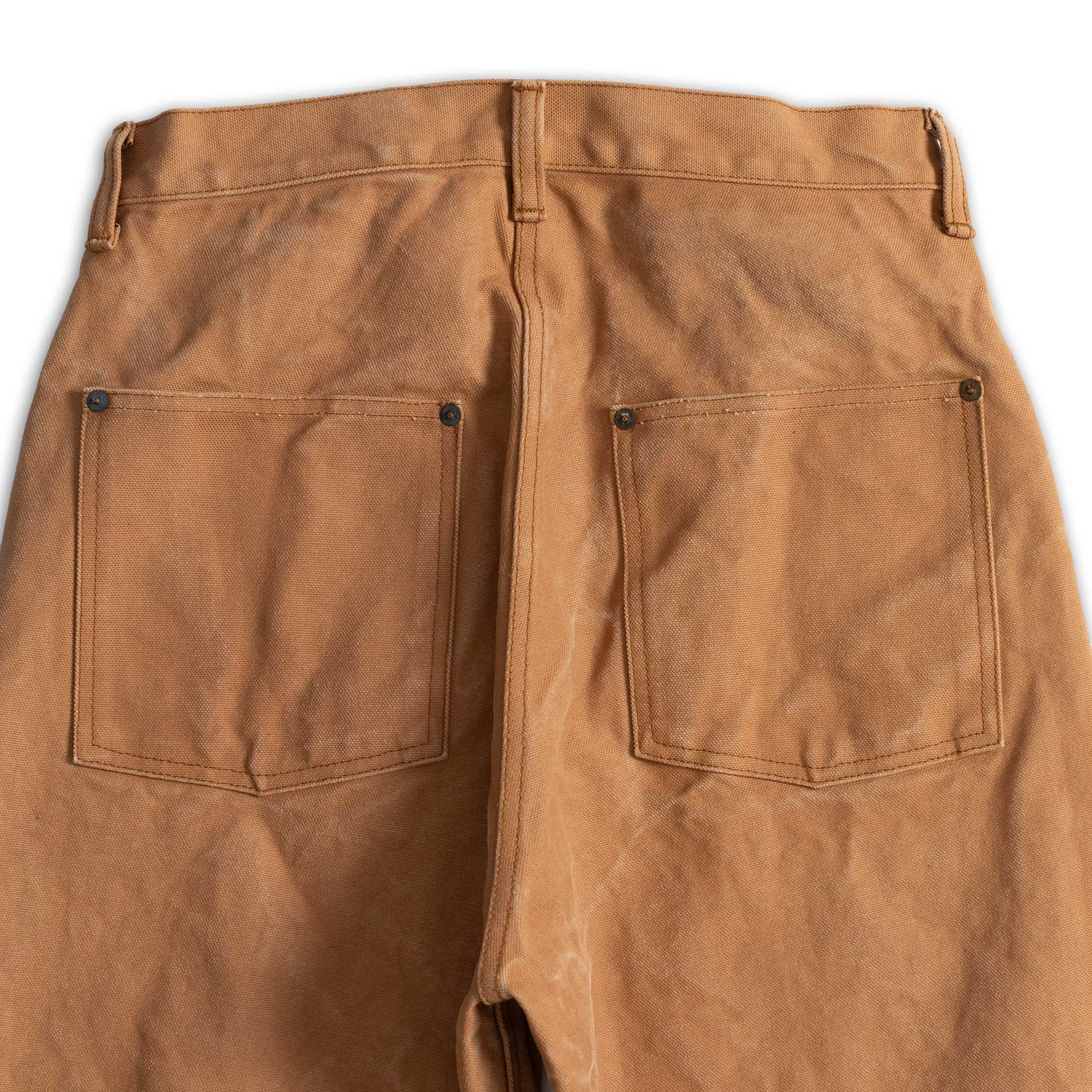 Full Count Persimmon Tannin Dye Heavy Duck Work Pant Brown-Trousers-Clutch Cafe