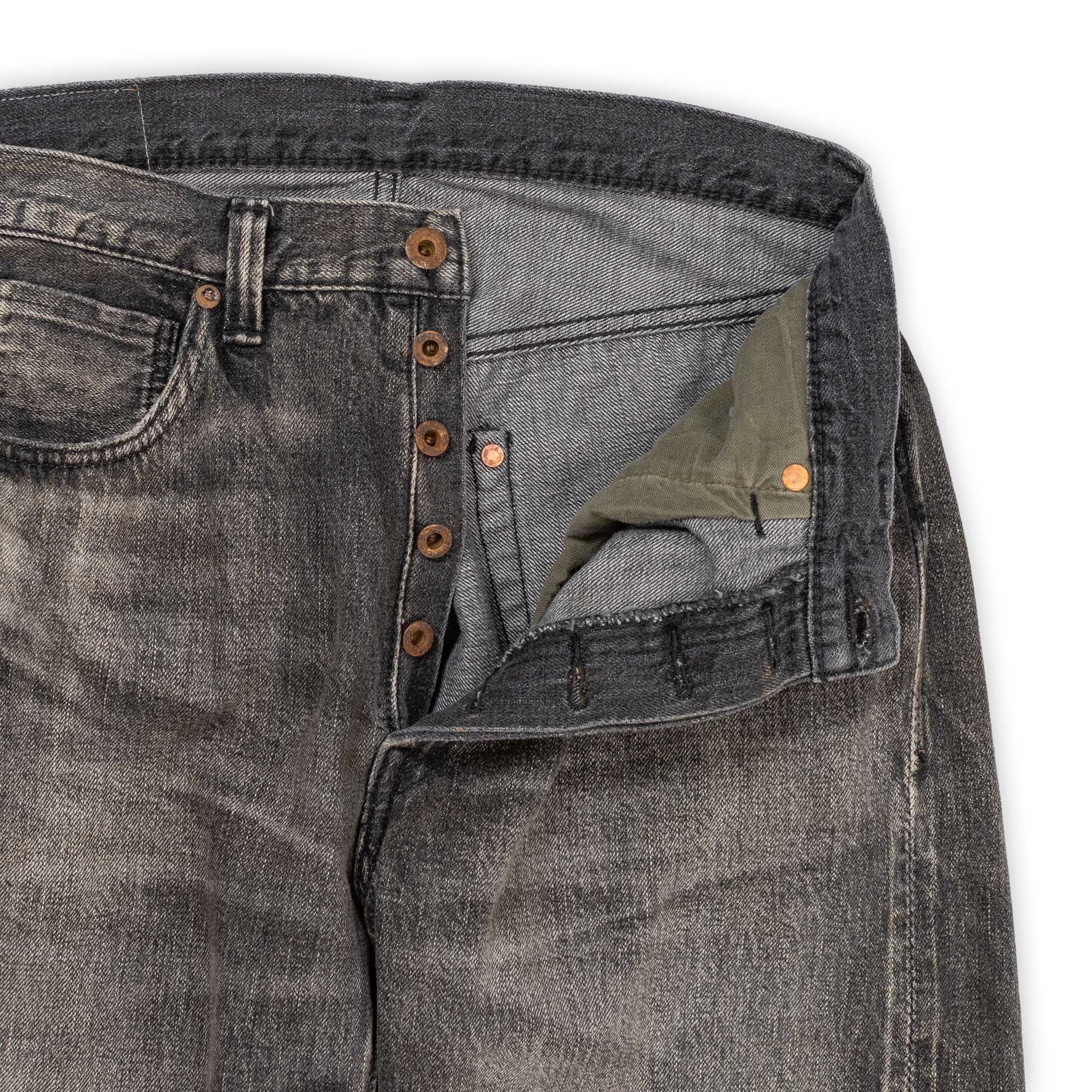 Full Count S0105 WWII Model 11.5oz Black Denim Jeans HW 'Master Of Reality' Black-Jeans-Clutch Cafe-selvage denim-selfedge denim