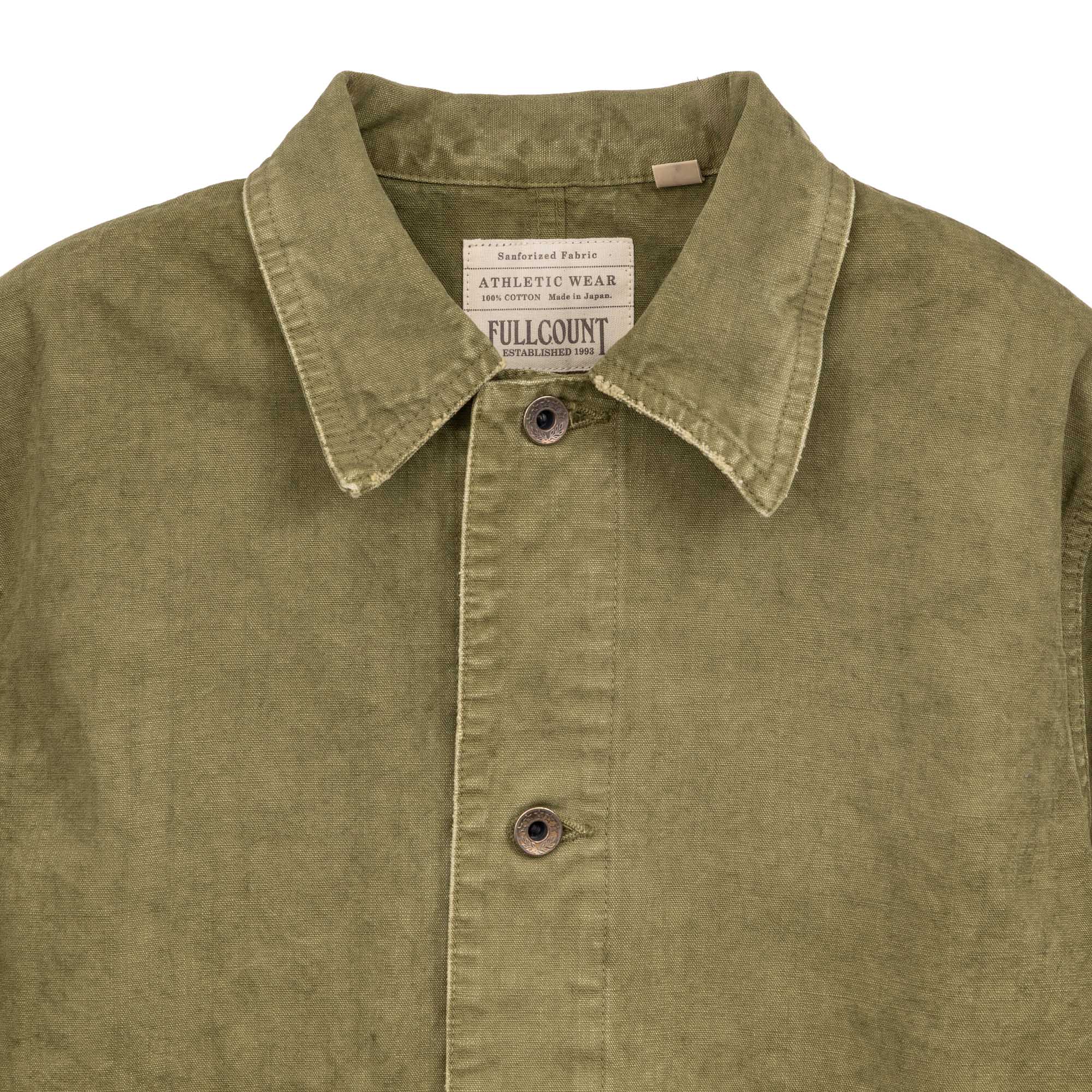 Full Count Tent Cloth Chore Jacket VE (Vintage Effect) Olive Drab-Jacket-Clutch Cafe