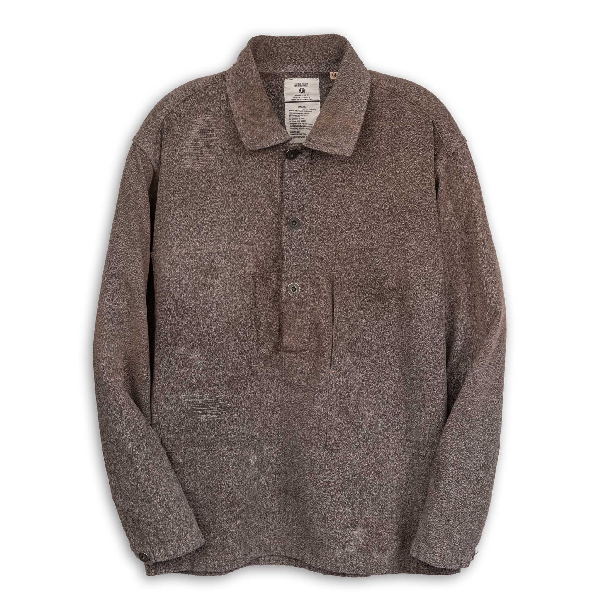 Full Count US Army Covert Chambray Pullover Shirt VE (Vintage Effect) Black-Shirt-Clutch Cafe