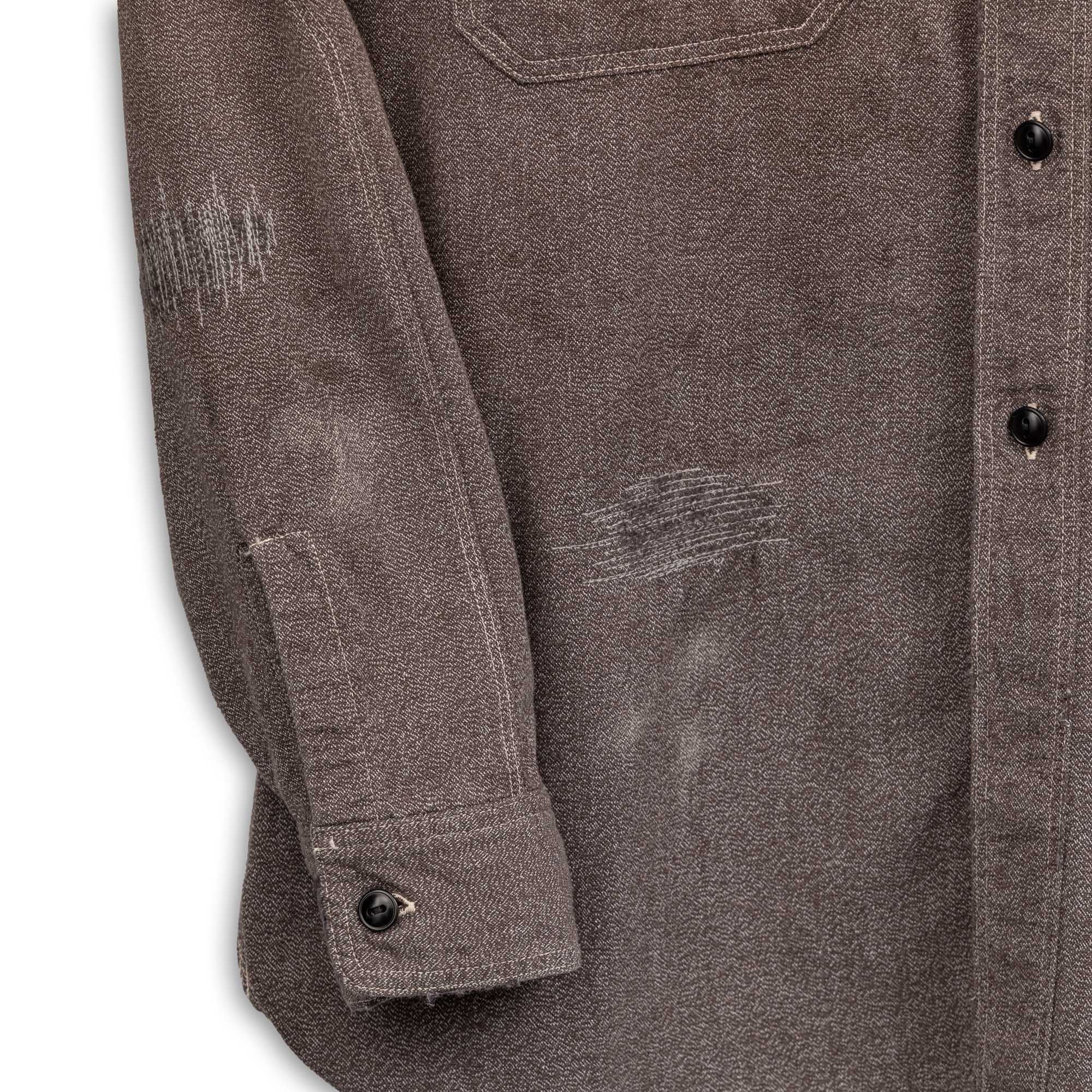 Full Count US Army Triple Stitch Covert Chambray Shirt VE (Vintage Effect) Black-Shirt-Clutch Cafe
