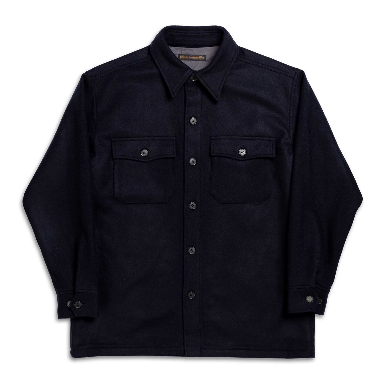 Full Count Wool CPO Shirt Navy-Shirt-Clutch Cafe