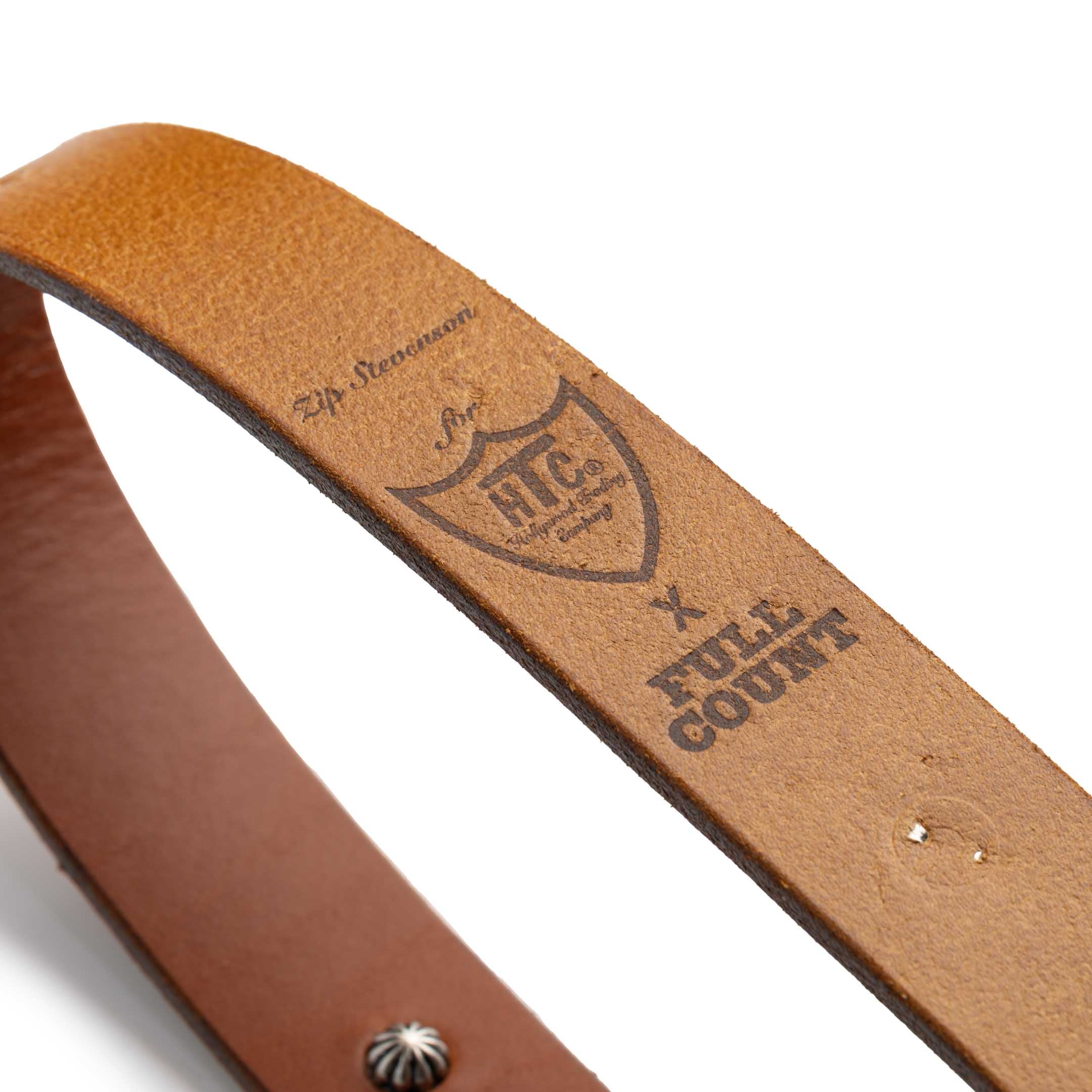 Full Count x Zip Stevenson Umbrella Stud Belt HTC Brown-Belt-Clutch Cafe